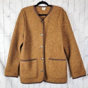 L.L. Bean vintage 100% new wool button front sweater jacket